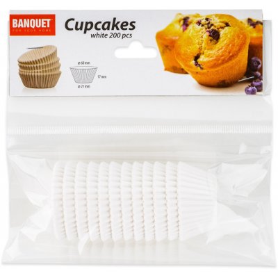 Banquet Cukrářské košíčky bílé 200 ks 35x25x13 mm – Sleviste.cz