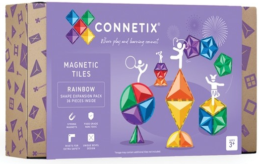 Connetix Tiles duhové tvary 36 ks