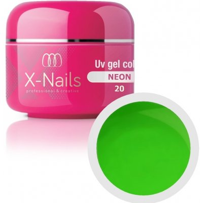 X Nails barevný UV gel Neon Line NEON MEDIUM GREEN 5 ml