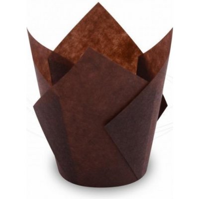 Wimex Cukrářský košíček Tulip hnědý 5x8,5 cm 16x16 cm 100 ks 72617 – Hledejceny.cz