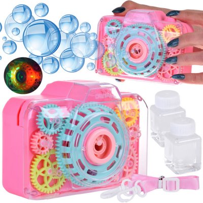 Majlo Toys Bublifuk na baterie fotoaparát Bubble Camera růžový