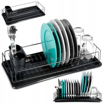 Odkapávač na nádobí Vilde 150627 50x24x9 cm černý – Zboží Dáma