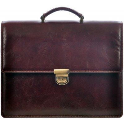 Triton kožená pánská ručně šitá aktovka Wilhelm hnědá – Sleviste.cz