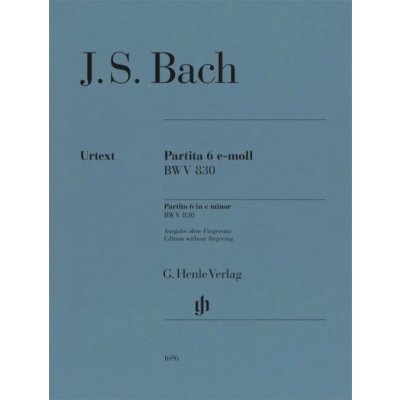 Johann Sebastian Bach: Partita 6 E Minor BWV 830 Without Fingering noty na klavír – Zboží Mobilmania