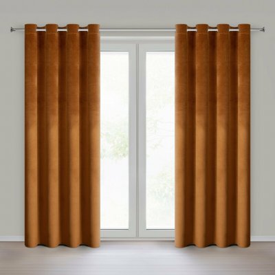 EUROFIRANY ZATEMŇOVACÍ ZÁVĚS NA KROUŽCÍCH MELANIE 140X250 CM REZAVÝ – Hledejceny.cz
