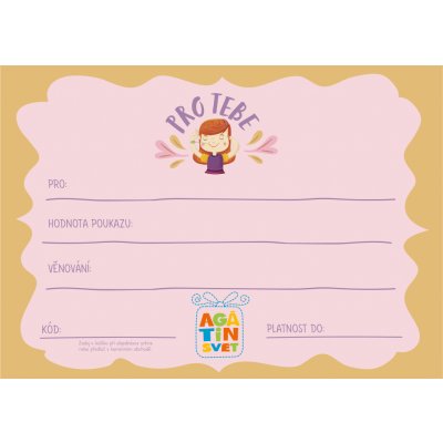 Agátin dárkový voucher: 2000 Kč – Zboží Dáma