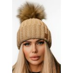 Fashionweek dámská zimní čepice s bambulí flísová podšívka JENOT WOOLK RITA Béžový – Hledejceny.cz