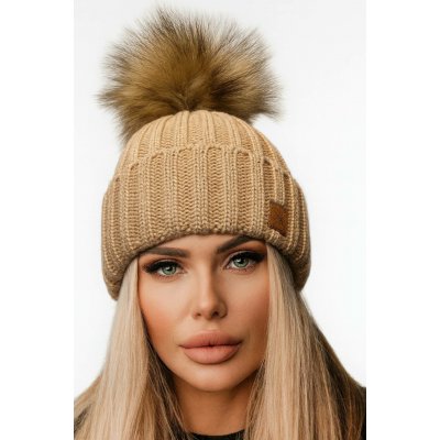 Fashionweek dámská zimní čepice s bambulí flísová podšívka JENOT WOOLK RITA Béžový – Hledejceny.cz