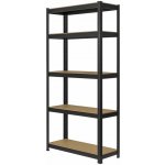 Vyprodej-Regalu.cz Regál 1600 x 800 x 400 mm 5 polic černý – Sleviste.cz
