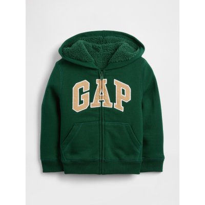 Gap Baby zateplená mikina Logo Sherpa Zelená – Zboží Dáma