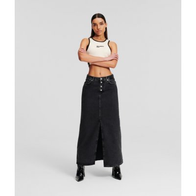 Karl Lagerfeld Jeans Klj Hr Shank Denim Maxi Skirt černá – Zboží Mobilmania