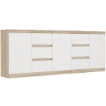 Framire Sada komod sonoma mix bílá, 200 x 76 x 33 cm R-200-S6 – Zboží Dáma