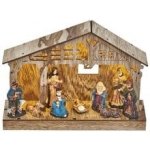 Emos LED dřevěná dekorace vánoční betlém 5 LED 19cm 3×AA časovač teplá bílá DCWW14 – Sleviste.cz