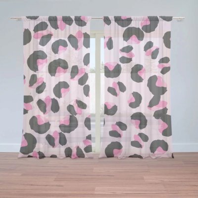 Záclony Růžový gepard: 2 ks - 150x250 cm - Sablio – Hledejceny.cz