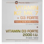 Pharma Activ Vitamín K2 MK-7 + D3 Forte 125 tablet + Vitamín D3 Forte 2000 IU 30 tablet – Hledejceny.cz