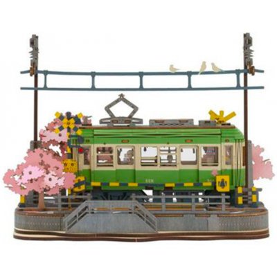 ROBOTIME Rolife DIY Svítící 3D dřevěné puzzle Stanice se sakurami 223 ks – Sleviste.cz