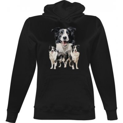 Dámská mikina s kapucí s potiskem Tři Borderky dámské Černá – Sleviste.cz