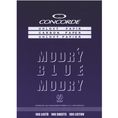Uhlový Concorde, A4, 25 listů, modré – Zboží Mobilmania