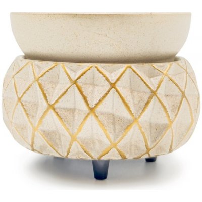 Candle Warmers Lattice 2v1 elektrická aroma lampa a ohřívačka vosků i svíček béžová zlatá – Zboží Dáma