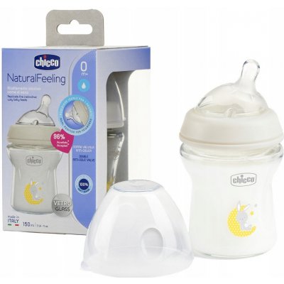 Chicco Láhev kojenecká sklo Natural Feeling neutral V001415 150ml – Zboží Dáma