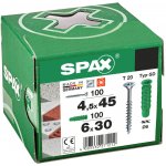 SPAX Sada hmoždinek a šroubů »WIROX«, 200 dílů, rozpěrné hmoždinky typ SD 6x30, univerzální šrouby 4,5x45. – Hledejceny.cz