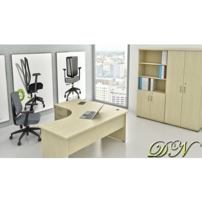 NABYTEK-DESIGNOVY.CZ - ZE 1.18 12 Sestava kancelářského nábytku Komfort 1.18 javor – Zboží Dáma