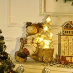 HOMCOM Vánoční dekorace sob se stromečkem s LED osvětlením | 44 cm – Hledejceny.cz