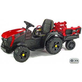 Daimex elektrický farmářský traktor s vlekem Bison + 2.4G dálkové ovládání červená