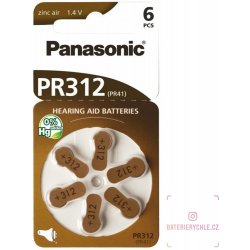 Panasonic baterie do naslouchadel 6ks PR312(41)/6LB