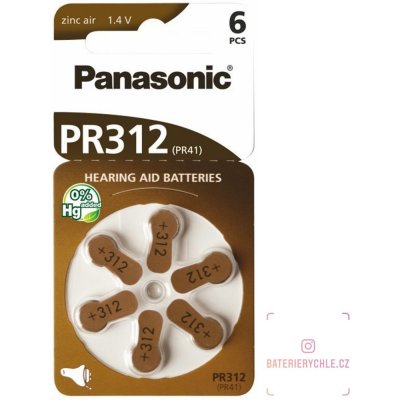 Panasonic baterie do naslouchadel 6ks PR312(41)/6LB – Zbozi.Blesk.cz