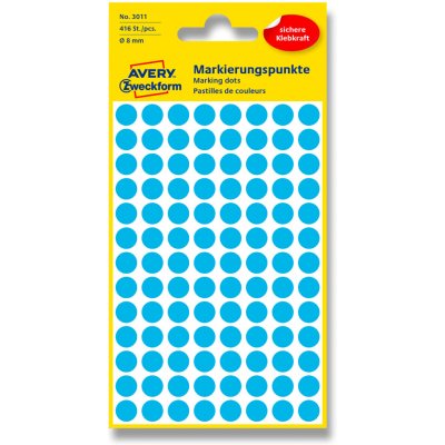 Avery Zweckform Etikety na různá značení 416 ks modré 8 mm kulaté 3011 – Zboží Dáma