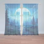 Sablio Záclony FORTNITE Modré údolí s měsícem: 2ks 150x250cm – Hledejceny.cz