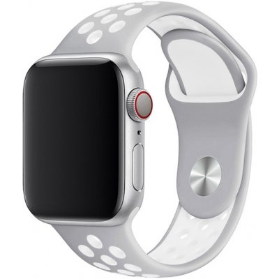 AW Sportovní řemínek na Apple Watch - Šedo-bílý Šířka uchycení řemínku: 42/44/45/49mm, Délka řemínku: Dámský - S/M (14 - 19cm) Šedo-bílý IR-AWSPRT105