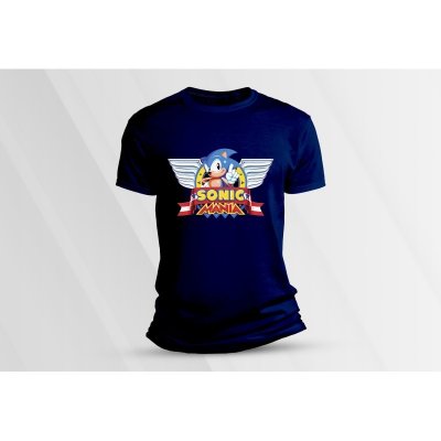 Sandratex dětské bavlněné tričko Sonic mania. Námořnická modrá