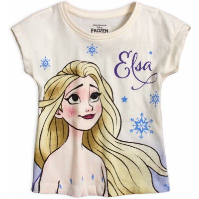 Dívčí tričko DISNEY FROZEN ELSA krémové – Zboží Dáma