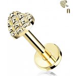 Šperky4U labreta cartilage piercing srdíčko LB0036GD-1206 – Zboží Dáma