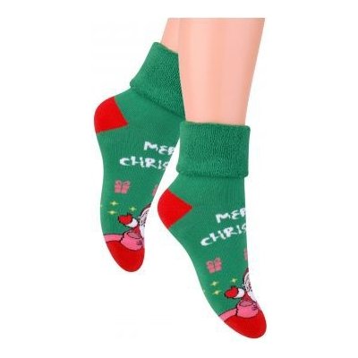 Dětské froté ponožky Christmas zelená