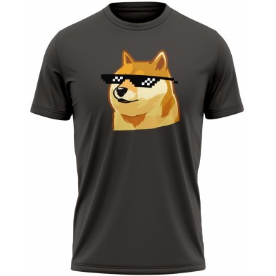 MemeMerch tričko Cool Doge dark grey