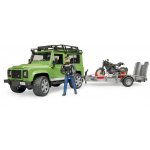 Bruder 2598 Land Rover Defender s přívěsem + Ducati Scrambler Cafe Racer a řidič 1:16 – Zboží Mobilmania