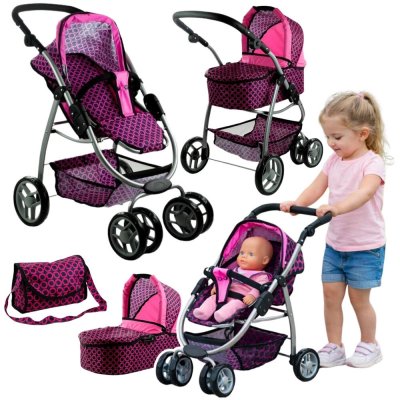 Majlo Toys Alice velký sportovní 3v1 růžový s puntíkama – Hledejceny.cz