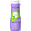 Attitude Dětské tělové mýdlo a šampon 2 v 1 Little leaves s vůní vanilky a hrušky 473 ml