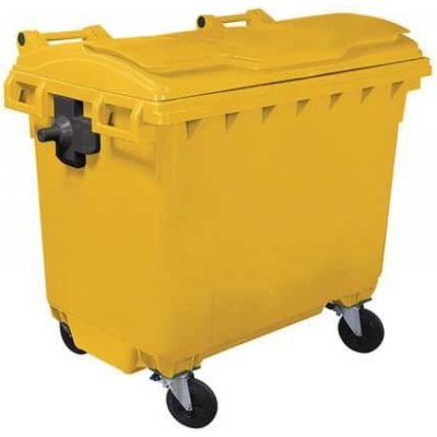 Manutan Expert Plastová venkovní popelnice 660 l, žlutá – Zboží Mobilmania