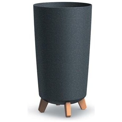 Prosperplast Květináč Gracia Tubus Slim ECO WOOD 23,9 cm ECO WOOD antracit – Hledejceny.cz
