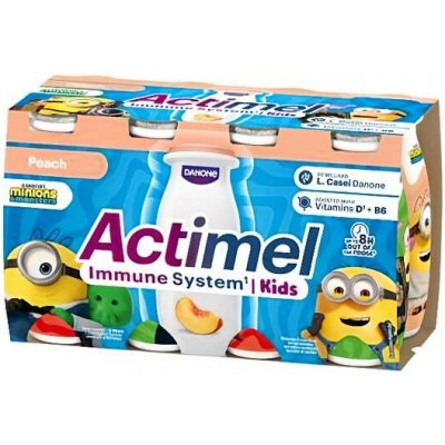 Actimel Kids probiotický jogurtový nápoj s vitamíny broskev 8 x 100 g – Zboží Dáma