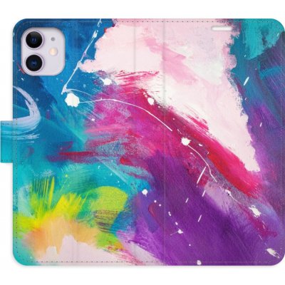 Pouzdro iSaprio Flip s kapsičkami na karty - Abstract Paint 05 Apple iPhone 11