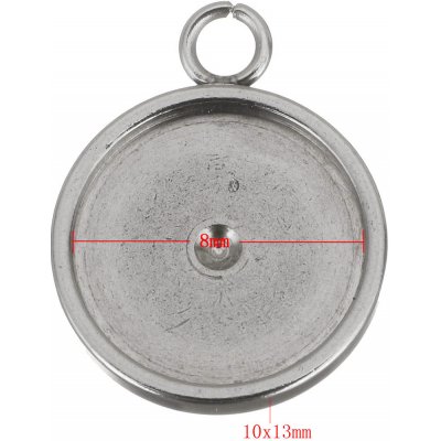 Přívěsek kulaté lůžko z chirurgické oceli 8mm TM 092-1 – Hledejceny.cz