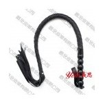 SM pletený soft bičík s tvarovanou rukojetí čeno červené s hnědou rukojetí – Zboží Dáma