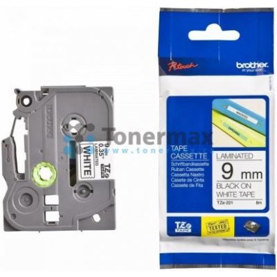 Brother TZe-221, 9 mm, laminovaná bílá páska / černý tisk originální – Zboží Živě
