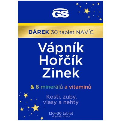 GS Vápník Hořčík Zinek 130+30 tablet 2023 – Zbozi.Blesk.cz