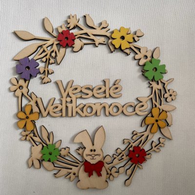 Dřevěný věnec Veselé Velikonoce barevný – Hledejceny.cz